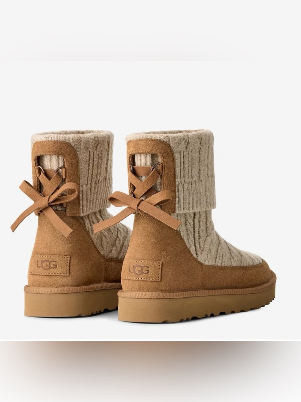 UGG women Chestnut Classic Mini Cabelle Knit Bootie $ 180 size 9 new/no box